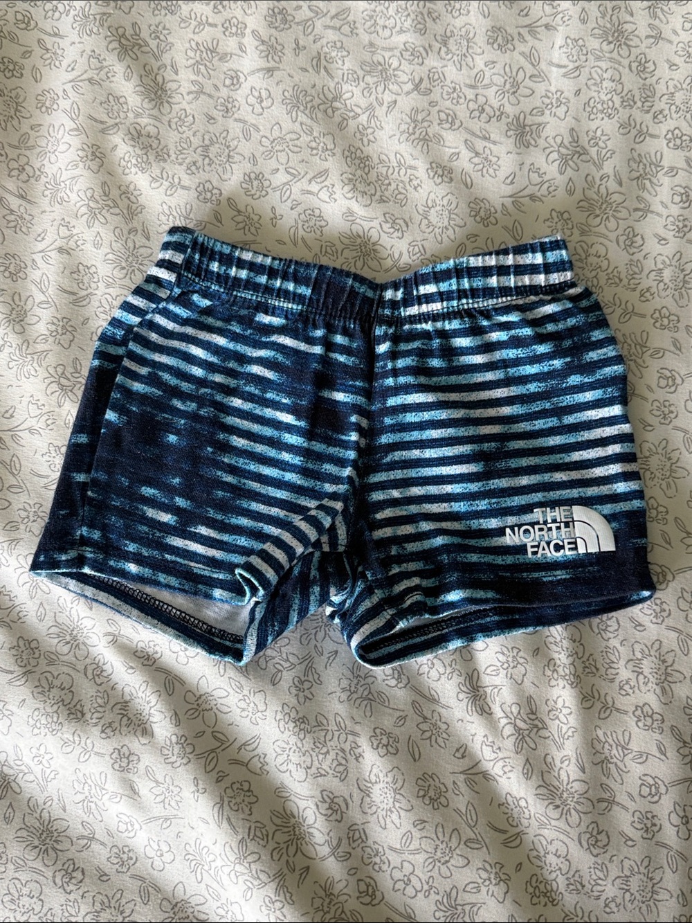 The North Face Infant Navy & Light Blue Striped Cotton Shorts Size 0-3 Months‎